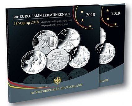 Deutschland 5 x 20 Euro 2018 Sammlermünzenset PP