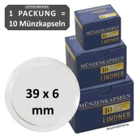Ø 39 x 6 mm Münzkapseln Lindner 1 Pack = 10...