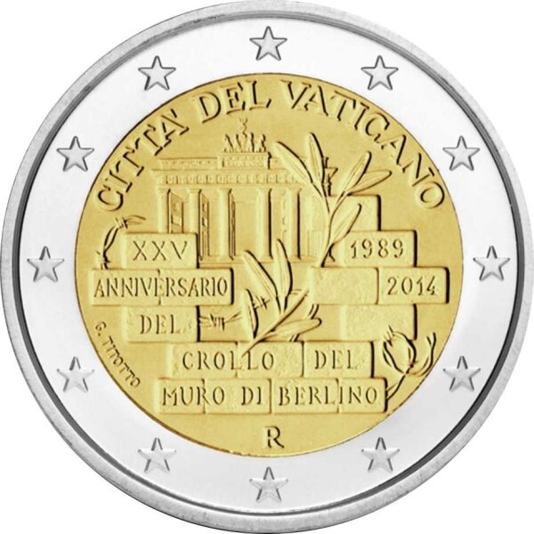 Vatikan 2 Euro 2014 "25 Jahre Mauerfall"