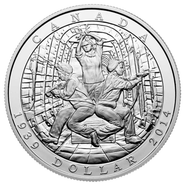 Kanada 1 Dollar 2014 Deklaration Zweiter Weltkrieg - Silber PP