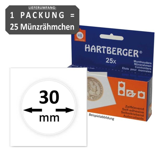 Ø 30 mm Rähmchen Hartberger selbstklebend 1 Pack = 25 Stück