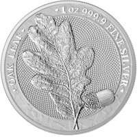 Round Mystischer Wald Oak Leaf - Eichenblatt 2019 1 oz...