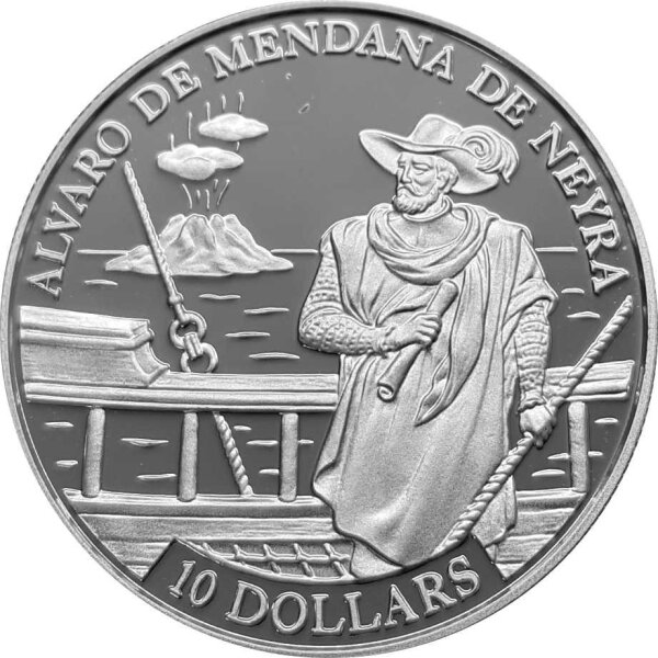 Solomon Islands 10 Dollars 1991 Entdecker der Insel - Silber PP