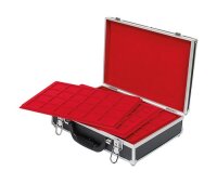 Münzkoffer inclusive 8 roten Tableaus | 45 x 45 mm |...