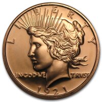 USA Peace Dollar 1 AVDP-Unze Kupfer