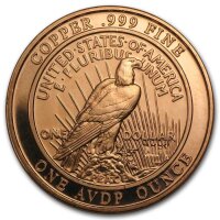 USA Peace Dollar 1 AVDP-Unze Kupfer