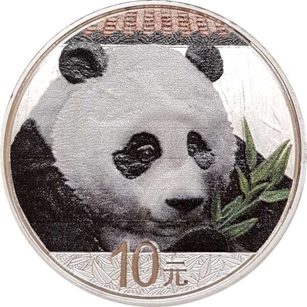 China Panda 2018 30 Gramm Silber - Coloriert