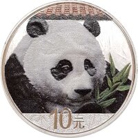 China Panda 2018 30 Gramm Silber - Coloriert