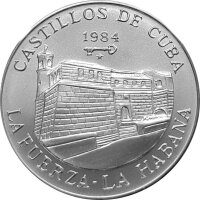 Kuba 5 Pesos 1984 Festung La Fuerza de la Habana - Silber