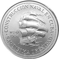 Kuba 5 Pesos 1984 - Schiffbau "Santisima...