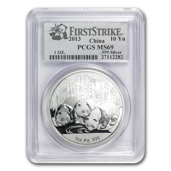 China Panda 2013 1 oz Silber - MS 69