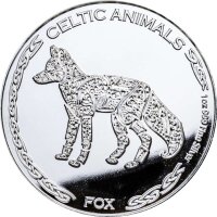 Tschad Celtic Animals Fox - Fuchs 2019 1 oz Silber