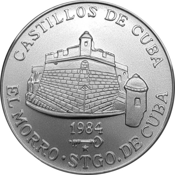 Kuba 5 Pesos 1984 - Festung El Morro Santiago de Cuba - Silber