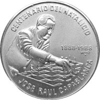 Kuba 5 Pesos 1988 - Schachweltmeister José...