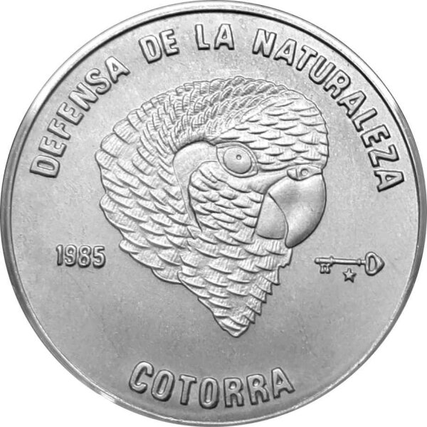 Kuba 1 Peso 1985 - Naturschutz "Mönchsittich" - Kupfer-Nickel
