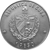 Kuba 1 Peso 1985 - Naturschutz "Mönchsittich" - Kupfer-Nickel