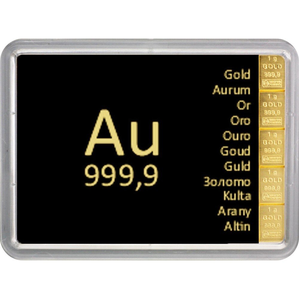 5 x 1 Gramm Goldbarren Tafelbarren | LBMA