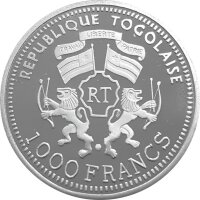 Togo 1.000 Francs 2001 - Segelschiff Adler von Lübeck - Silber PP