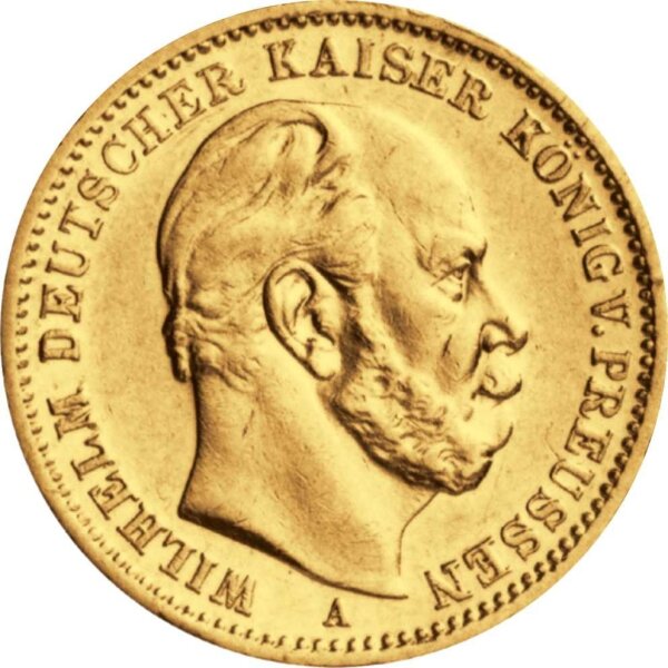 J.242 Preußen 10 Mark 1872 -1873 - Kaiser Wilhlem I. Gold - Erhaltung: ss