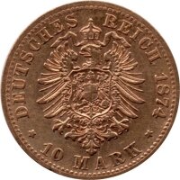 J.245 Preußen 10 Mark 1874-1888 - Kaiser Wilhlem I. - Gold -ss