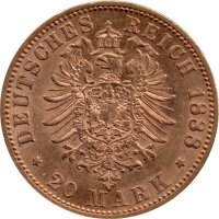 J.250 Preußen 20 Mark 1888-1889 - Kaiser Wilhelm II. - Gold -ss