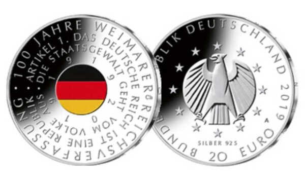Deutschland 20 Euro 2019 100 Jahre Weimarer Reichsverfassung - PP