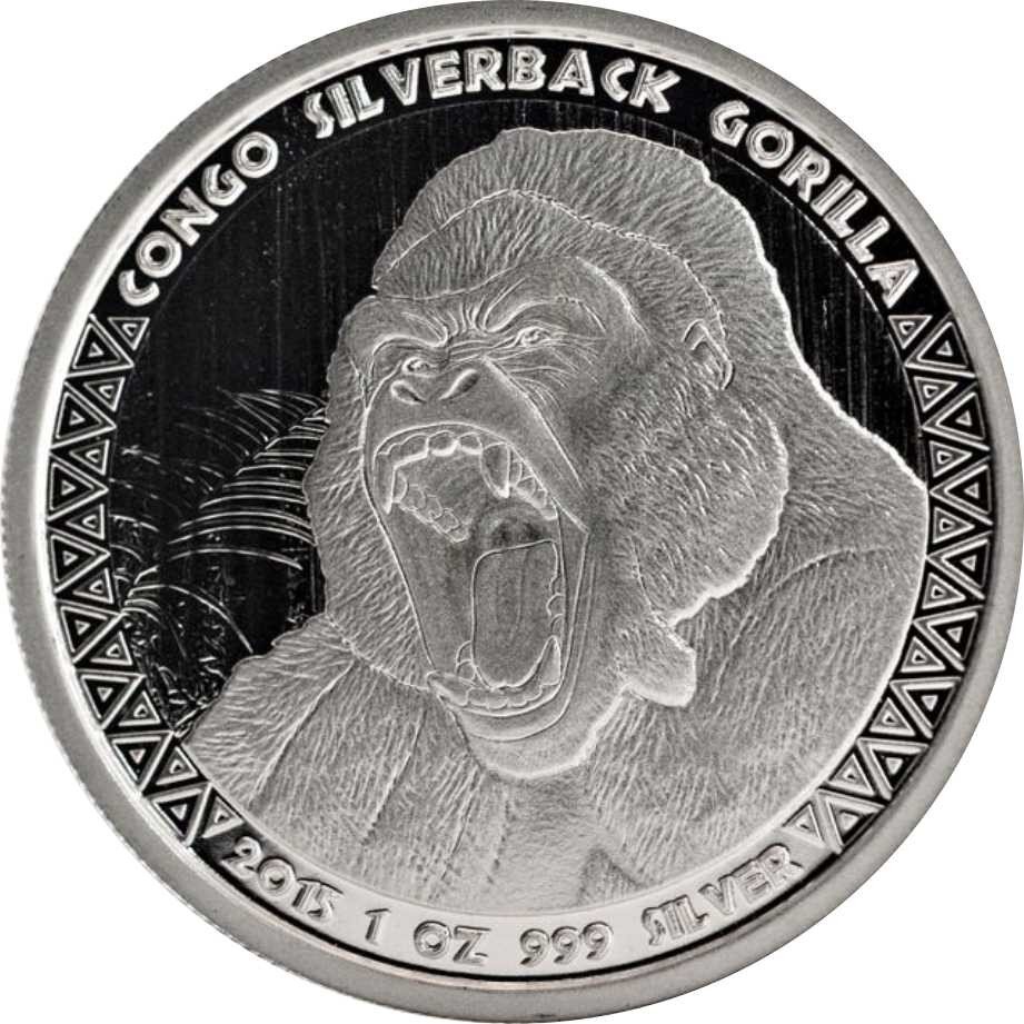 Kongo Gorilla 2015 1 oz Silber