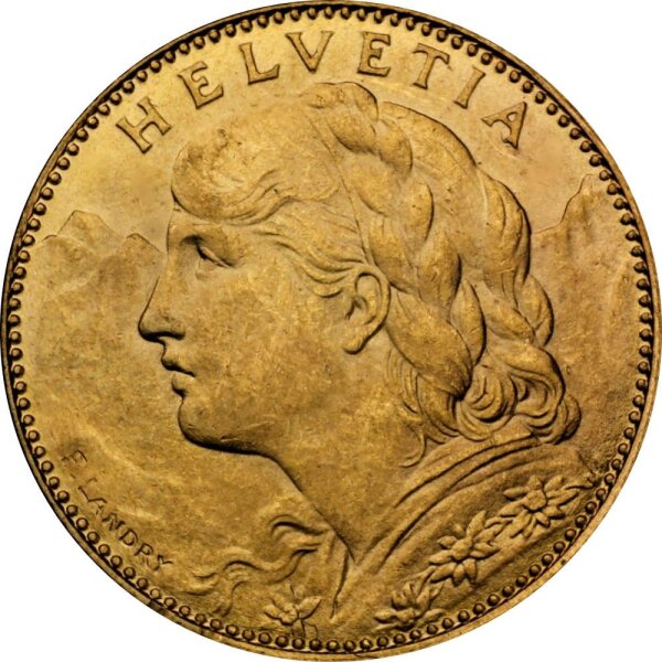 Schweiz 10 Franken Vreneli Gold