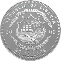 Liberia 20 Dollars 2000 - Schiffe "Europa" - Silber PP