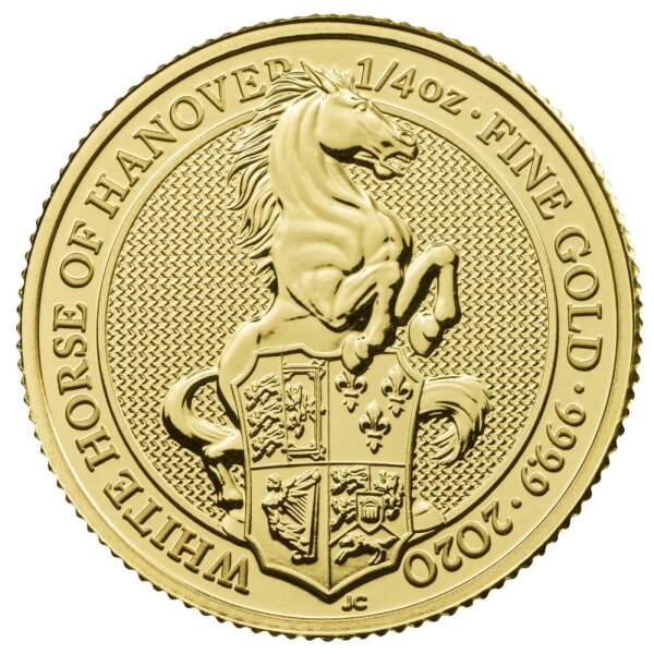 UK The Queen´s Beasts 9. Ausgabe 2020 White Horse 1/4 oz Gold