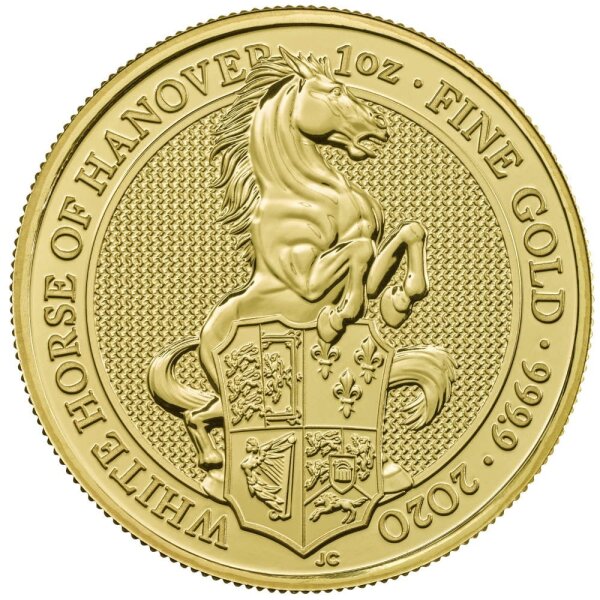 UK The Queen´s Beasts 9. Ausgabe 2020 White Horse 1 oz Gold