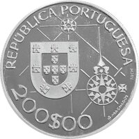 Portugal 200 Escudos 1992 Christoph Kolumbus - Silber PP