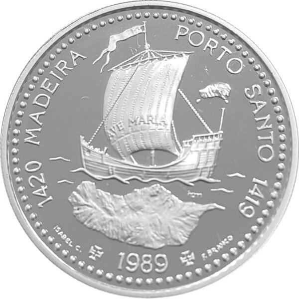 Portugal 100 Escudos 1989 - Madeira Porto Santo - Silber PP