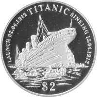 Kiribati 2 Dollars 1998 - Titanic - Silber PP