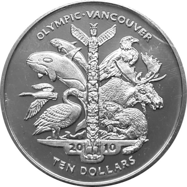 Sierra Leone 10 Dollars 2009 Olympiade Vancouver - Silber PP