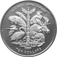 Sierra Leone 10 Dollars 2009 Olympiade Vancouver - Silber PP