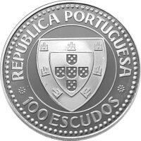 Portugal 100 Escudos 1987 - Kap Bojador - Silber PP