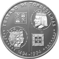 Portugal 200 Escudos 1994 Vertrag von Tordesillas - Silber PP