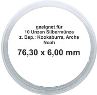 Ø 76,30 mm x 6,00 mm Münzkapseln für 10...