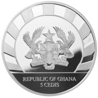 Ghana Giganten der Eiszeit 3. Ausgabe 2020 Säbelzahnkatze 1 oz Silber