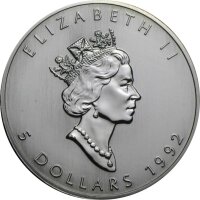 Kanada Maple Leaf 1992 1 oz Silber