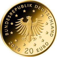 Deutschland 20 Euro Heimische Vögel 2020 - D - "Weißstorch"