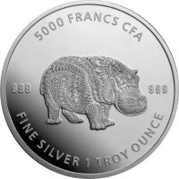 Tschad Mandala 4. Ausgabe Hippo - Nilpferd 2020 1 oz Silber