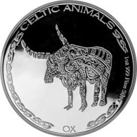 Tschad Celtic Animals Ox - Ochse 2020 1 oz Silber