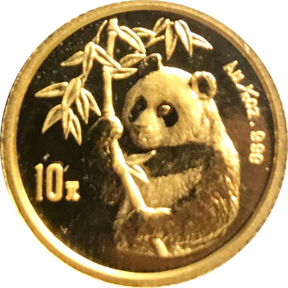 China Panda 1995 1/10 oz Gold - Original-Folie
