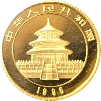 China Panda 1995 1/10 oz Gold - Original-Folie