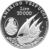 San Marino 10.000 Lire 1995 - Karavelle von Amerigo...