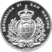 San Marino 10.000 Lire 1995 - Karavelle von Amerigo Vespucci - Silber PP