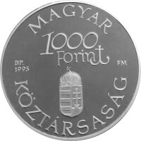 Ungarn 1.000 Forint 1995 - Dampfschiff "Hableany" - Silber PP