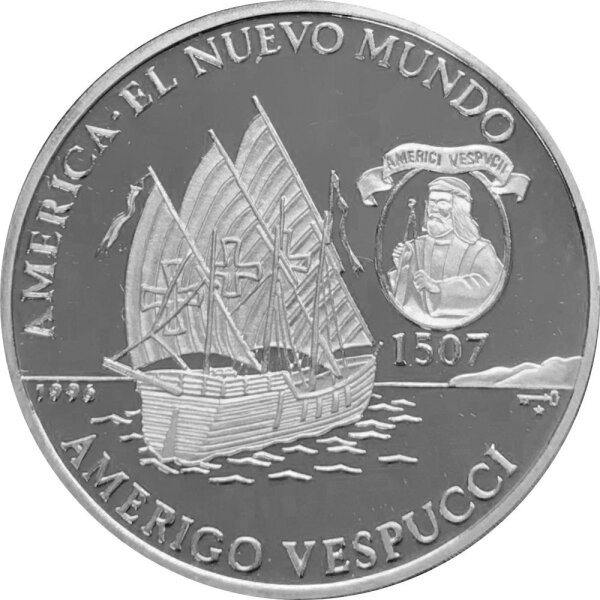 Kuba 10 Pesos 1996 - Schiffe "Dauphine" von Amerigo Vespucci - Silber PP